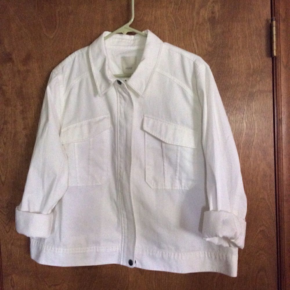 NWT Nordstrom Sejour Off White Jean Jacket 18W